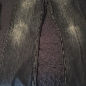 Helix Men's Dark Washed Relaxed Bootcut Jeans